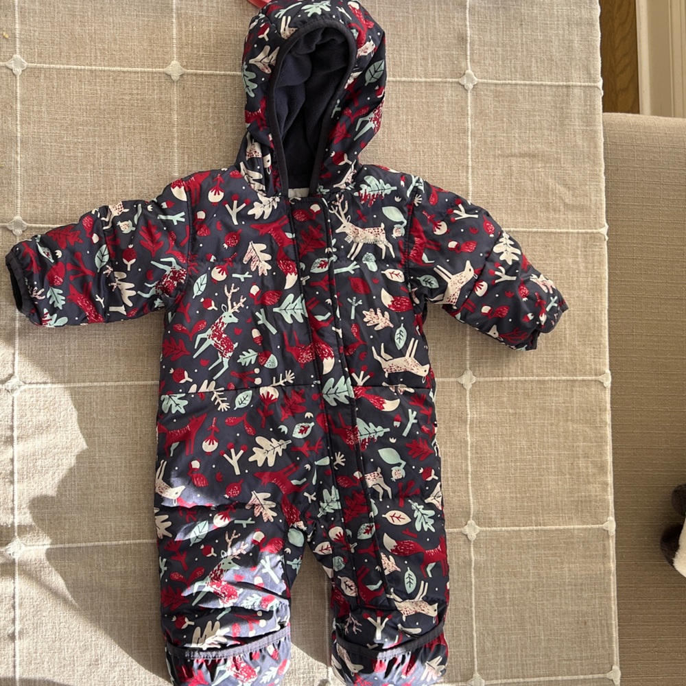 Cozy Navy and Red Kids Puffer Jacket